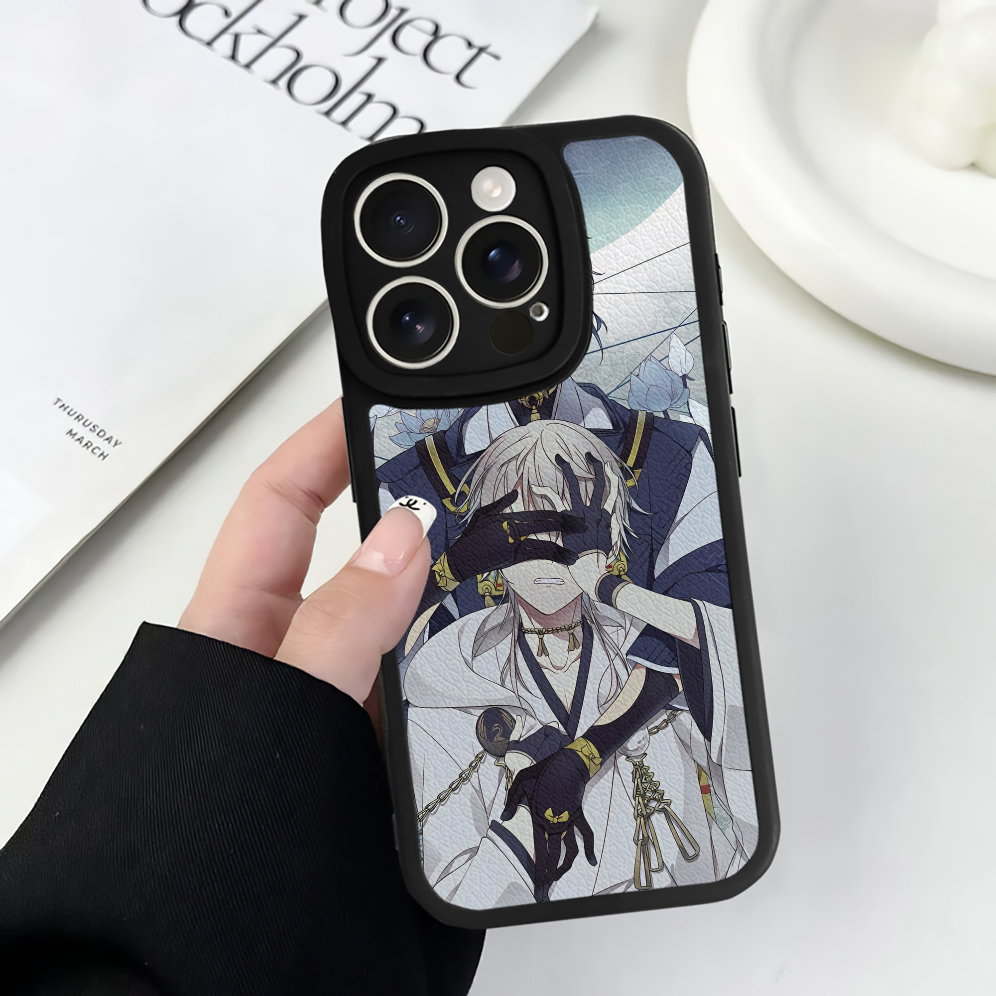 （画像用） 刀剣乱舞 Touken Ranbu 【iPhone 16シリーズ対応】シリコンスマホケース（レザー調） 材質：シリコン